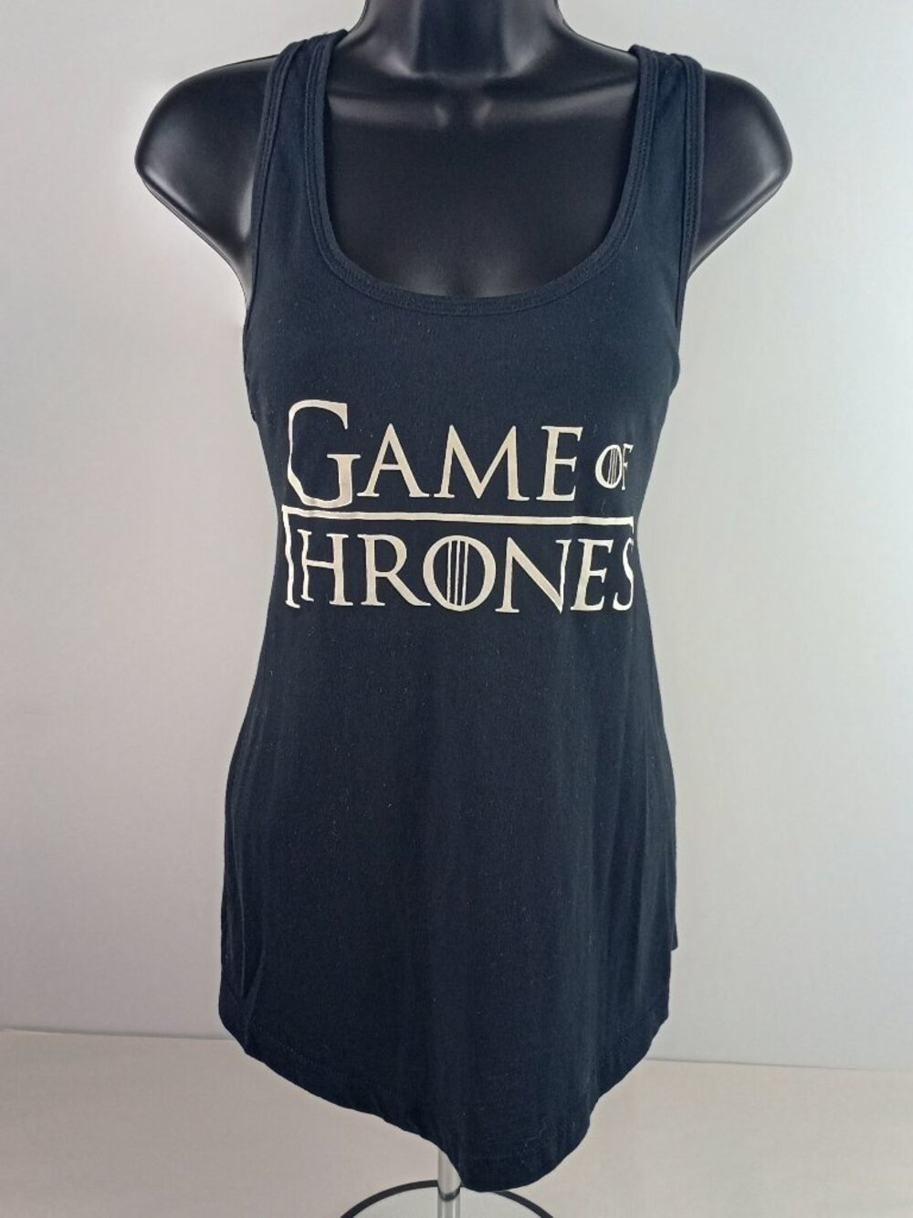 HBO Game of Thrones Womens XL Black Racerback Square Neck Wide Strap Tank Top